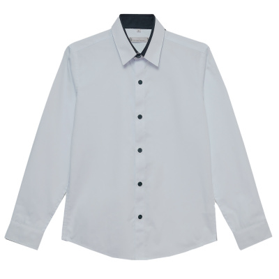 Рубашка школьная для мальчика Deloras С71783 светло серая 1